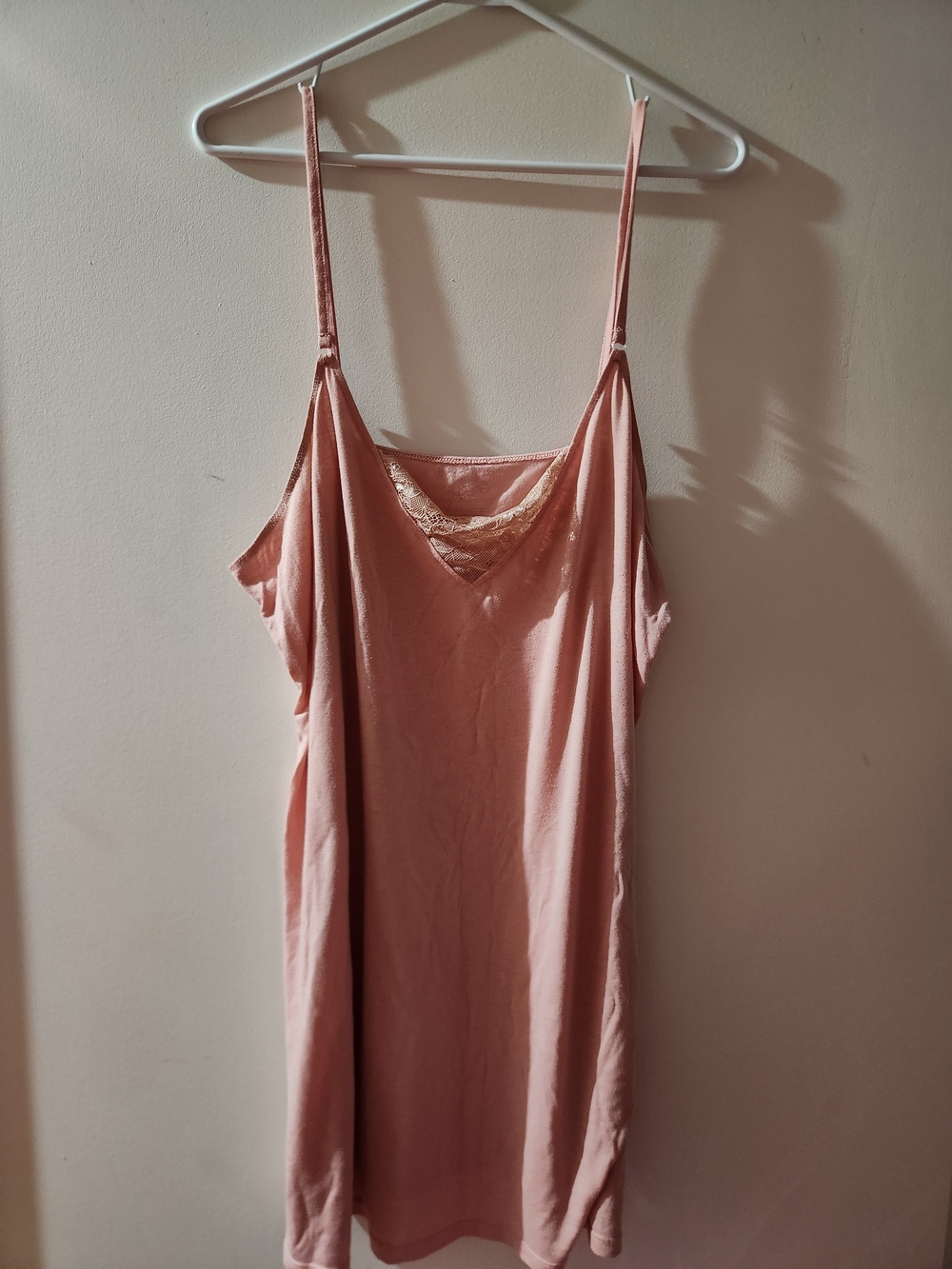 Jaclyn Smith Blush Lace-Trim Chemise